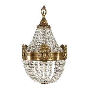 Early 20th Century French Empire Style Beaded Crystal Chandelier