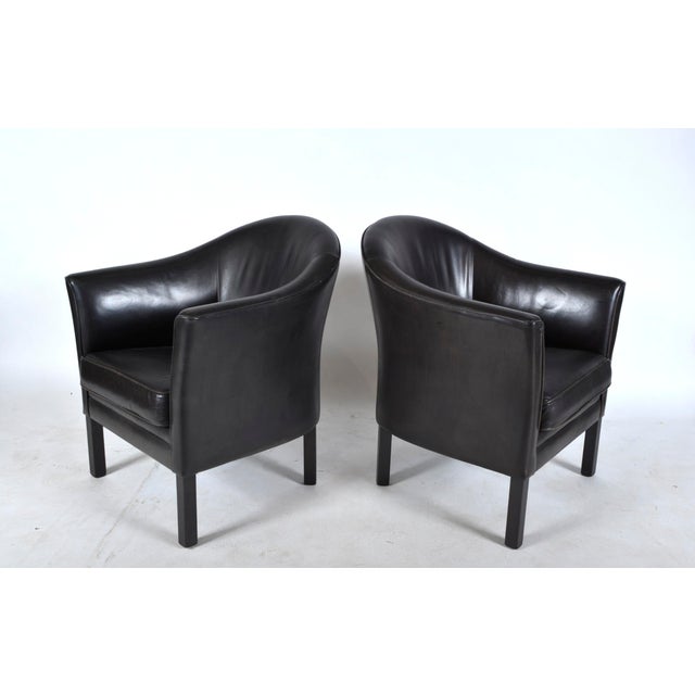 Wood Leather Model MH80 Queen Chairs by Lars Kalmar for Mogens Hansen, Denmark, 1970s, Set of 2 For Sale - Image 7 of 18