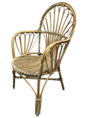 Set of Rattan Armchairs, 1950s