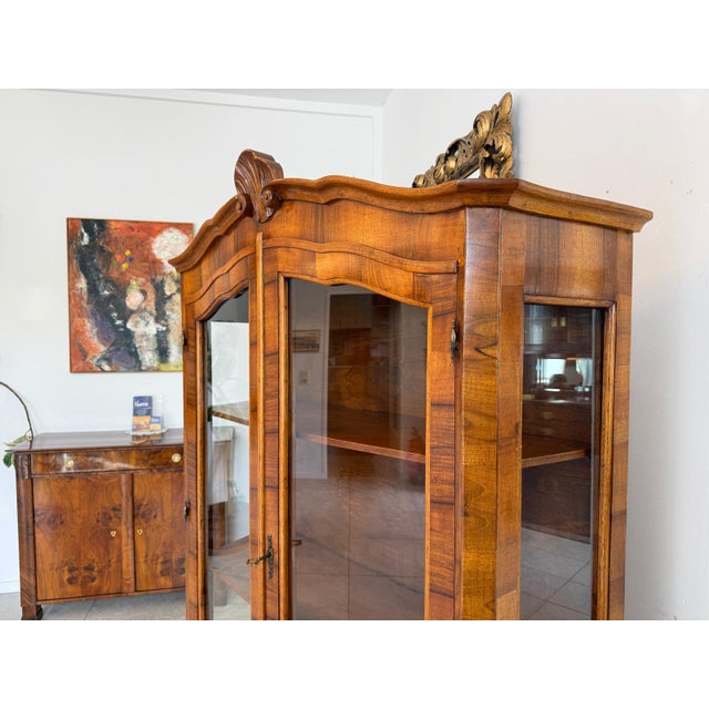 Baroque Display Cabinet with Inlaid Walnut Wood, 1980s For Sale - Image 6 of 18