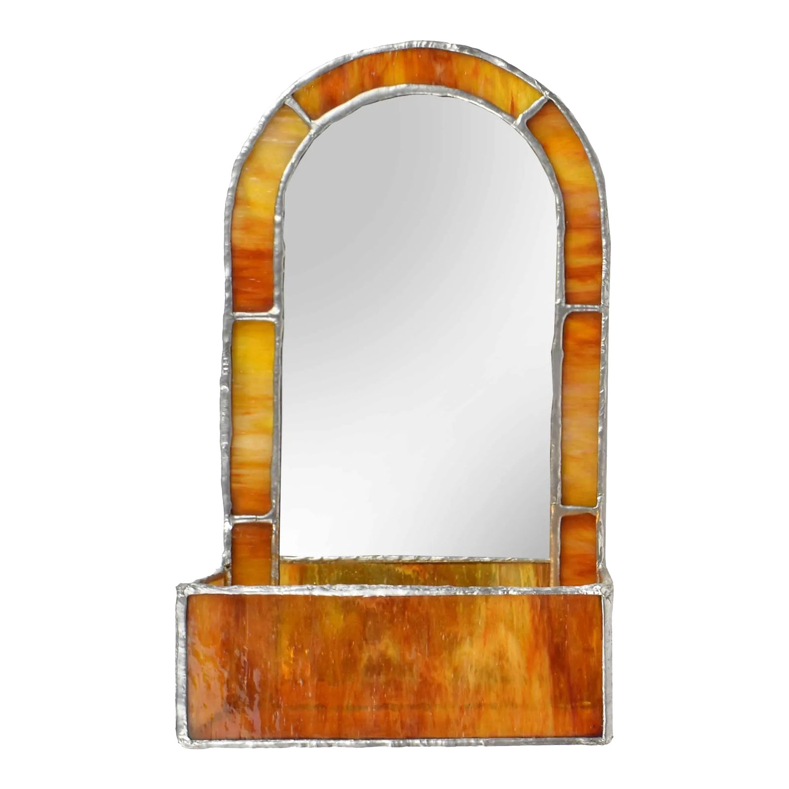 Late 20th Century Handmade Table Top Stained Glass Mirror Chairish