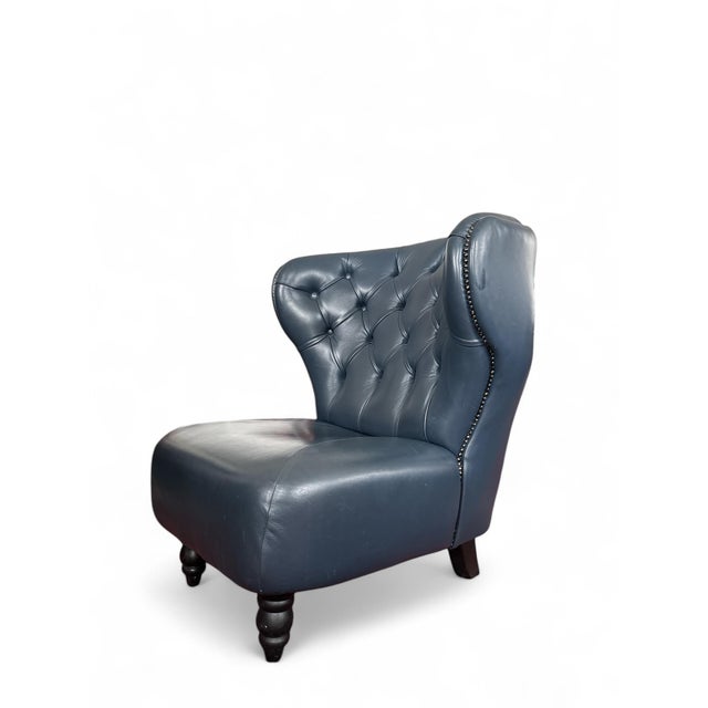 Vintage Chesterfield-Style Slipper Chair For Sale - Image 3 of 3