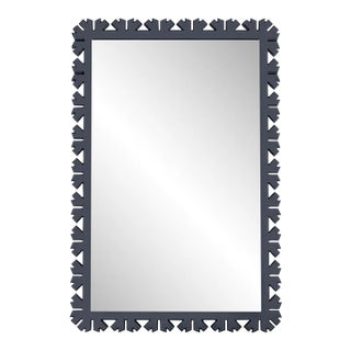 Fleur Home Audubon Bamboo Sticks Rectangle Mirror in Hale Navy, 35.5x50.5 For Sale