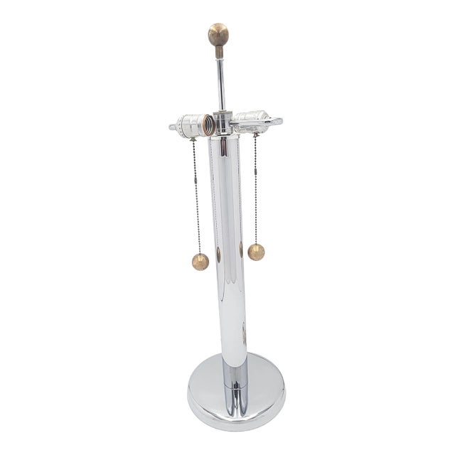 Sonneman for Kovacs Chrome Modernist Bauhaus Table Lamp Dangles 1975 For Sale