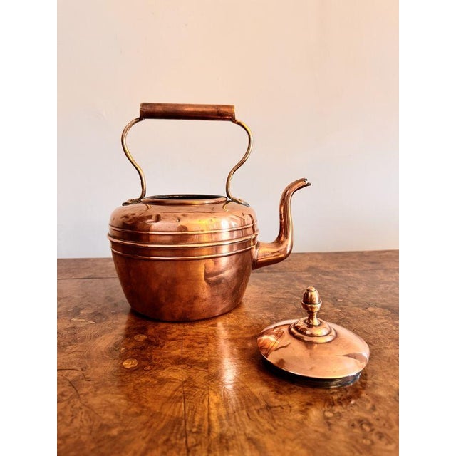 Antique Victorian Copper Kettle, 1880 For Sale - Image 3 of 7