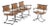 Set of Four 1970s Iron Campaign Style Dining Chairs, Attributed to Cleo Baldon For Sale