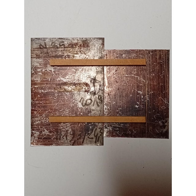 Magenta Contemporary Abstract Tempera and Aerosol on Metal "N 35" by Andre Debono For Sale - Image 8 of 8