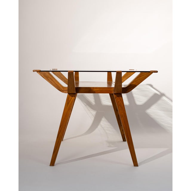 Mid-Century Modern Mid-Century Italian Dining Table with Wood Inlay, 1950 For Sale - Image 3 of 15