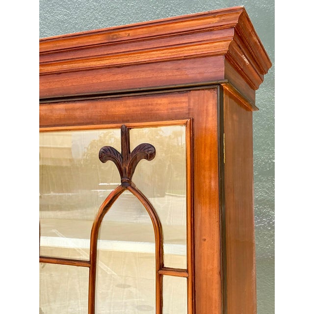 Wood Vintage Mahogany Glass Display Cabinet For Sale - Image 7 of 16