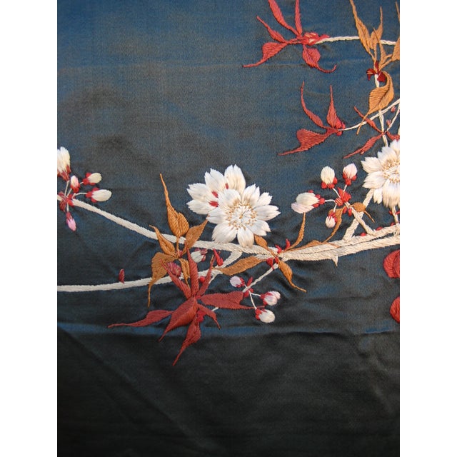Japanese Silk Embroidery Panel Circa 1920 For Sale - Image 9 of 15