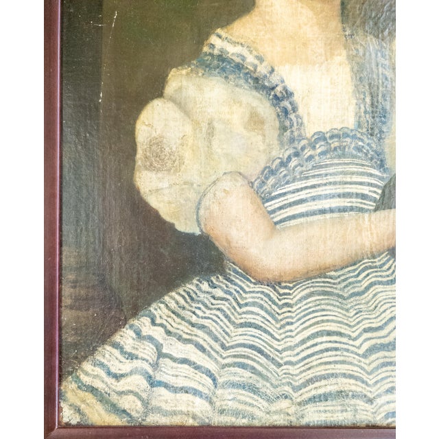 19th Century English Folk Provincial Portrait of a Girl and Westie Dog For Sale - Image 10 of 18