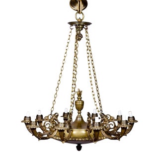Empire Style Bronze Chandelier For Sale