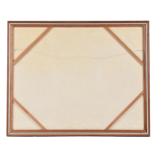 Large Mid-Century Modern Orange and Brown Tree Landscape Painting Signed Williams For Sale - Image 12 of 12