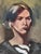 Gray Vintage Original Oil Portrait on Canvas For Sale - Image 8 of 12