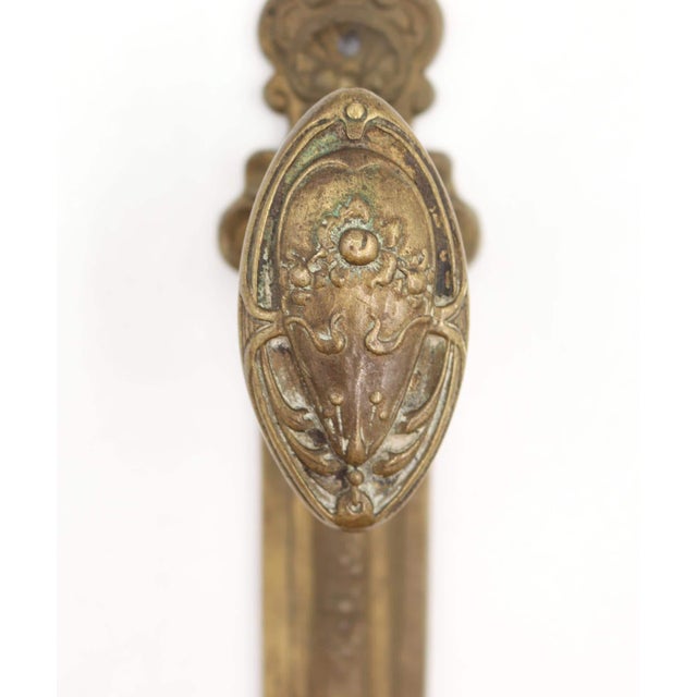 French Antique Bronze Oval French Dummy Door Knob Set For Sale - Image 3 of 7