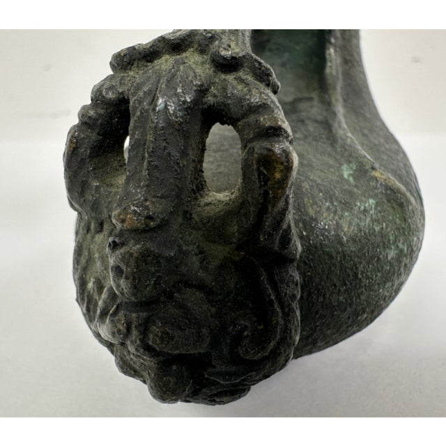 Black Antique 19th Century Bronze Grand Tour Askos Pouring Vessel Made in the Roman Style 4w X 4h For Sale - Image 8 of 14