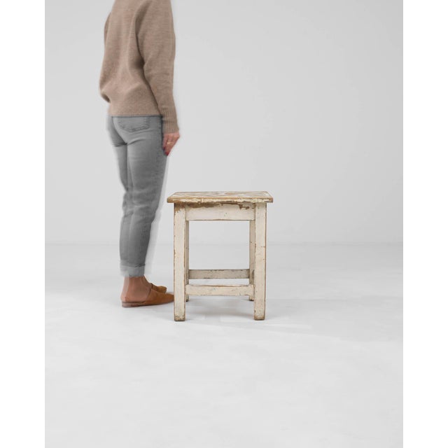 Early 20th Century Central European Wood Patinated Stool For Sale - Image 17 of 18