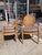 Faux Bois Arm Dining Chairs With Cain Backs and Rush Seats- A Pair For Sale - Image 9 of 9