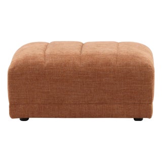 Terra Cotta Upholstered Ottoman For Sale