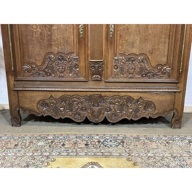 19th Century Norman Wedding Armoire in Light Oak For Sale - Image 12 of 18