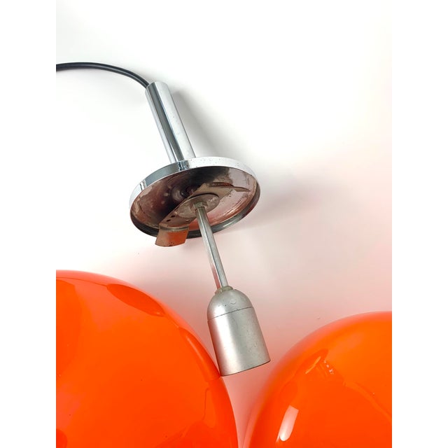 Vintage Orange Glass Pendant Lamp, Germany, 1970s For Sale - Image 15 of 17