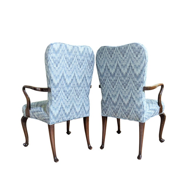 Queen Anne Style Open Armchairs a Pair Chairish