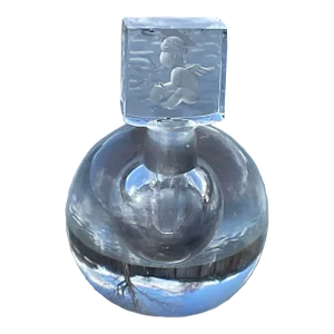 1940s Steuben Perfume Bottle With Cherub Stopper