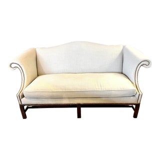 Chippendale Style Camelback Sofa New Upholstery For Sale