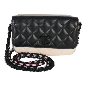 Black Multicolor Color Burst Clutch On Chain