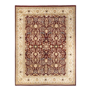 Mogul, One-of-a-Kind Hand-Knotted Area Rug in Red, 9' 1" x 11' 10" For Sale