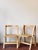 Wood Folding Chairs in Pine Wood and Wicker Seats, Set of 2 For Sale - Image 7 of 18
