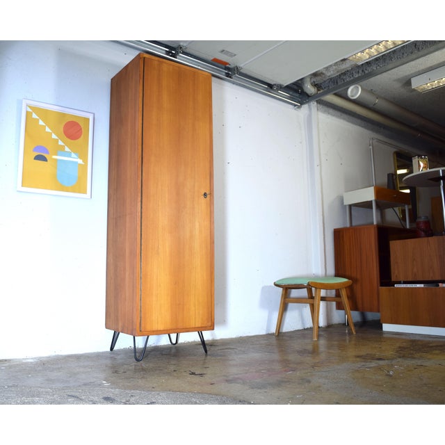 Narrow Wardrobe from Monke Furniture, 1950s For Sale - Image 9 of 9