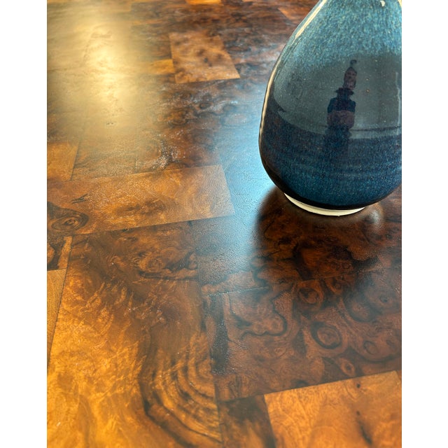 1970s Paul Evans Cityscape Executive Desk in Burl Walnut For Sale - Image 6 of 16