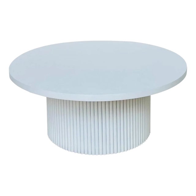 Artesia Ellie White Wooden Round Coffee Table For Sale