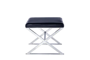 Pasargad Home Luxe Upholstered Bench, Black