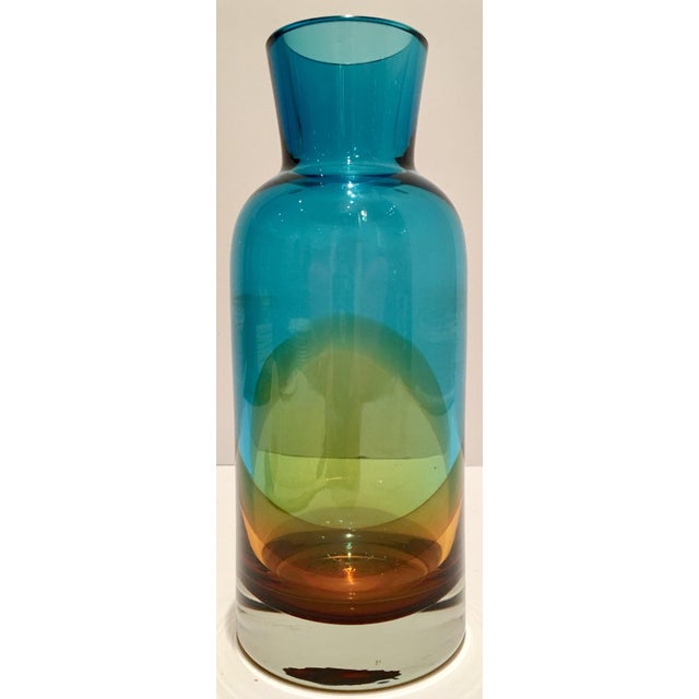 Waterford Crystal Evolution Turquoise and Amber Vase Chairish