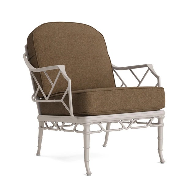Brown Jordan Calcutta Lounge Chair, Dove frame with Fusion Moccasian fabric For Sale - Image 12 of 12