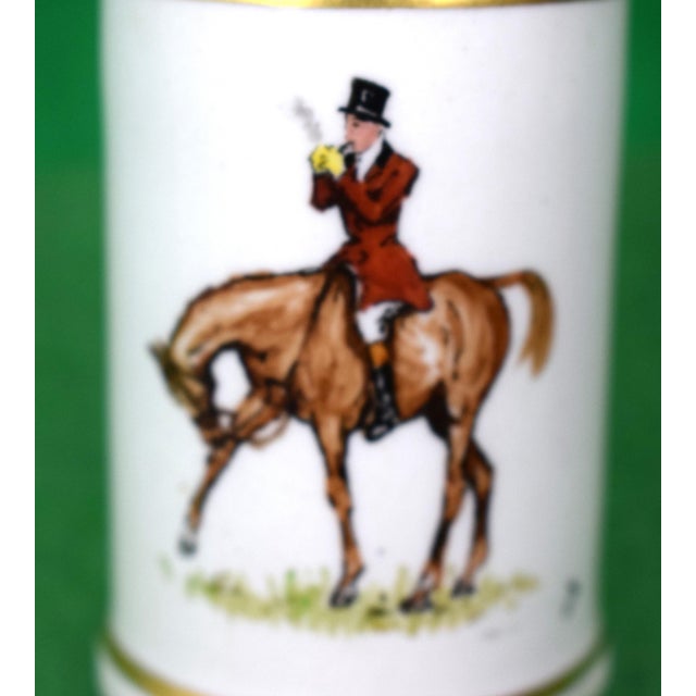 Abercrombie & Fitch X Cyril Gorainoff Porcelain Fox-Hunter W/ Evans Brass Lighter For Sale In New York - Image 6 of 8