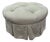 Bassett Tufted Round Ottoman in Green and Pink Plaid Fabric For Sale