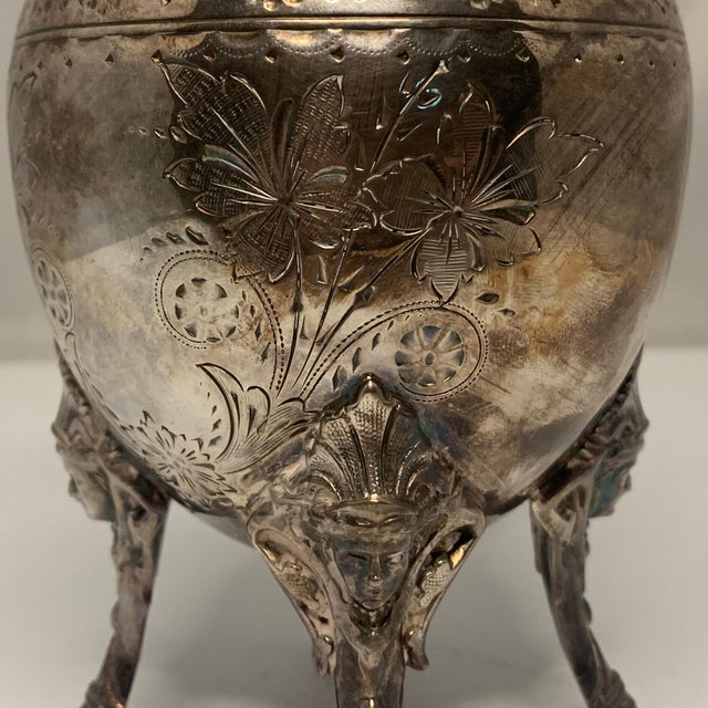 19th Century 19th Century Victorian Silver Plate Creamer: Simpson Hall Miller Floral Design For Sale - Image 5 of 10