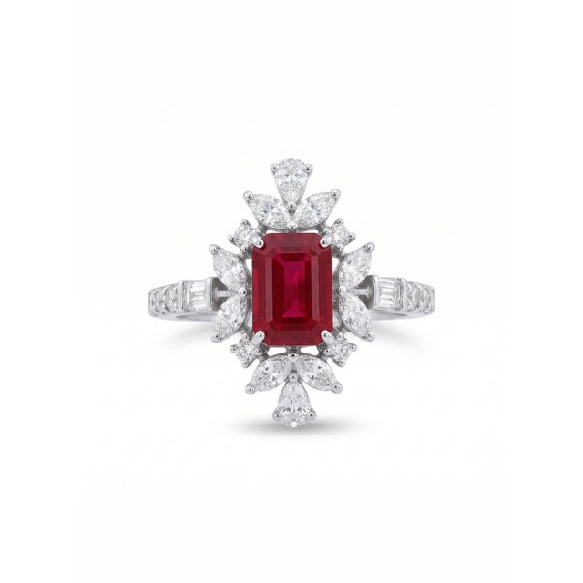 2020s Natural Ruby 1.08cts & Diamond 0.75cts Ring in 18k Gold For Sale - Image 5 of 8