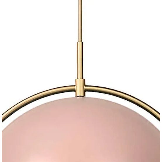 Mid-Century Modern Louis Weisdorf 'Multi-Lite' Pendant Lamp in Rose and Brass For Sale - Image 3 of 5