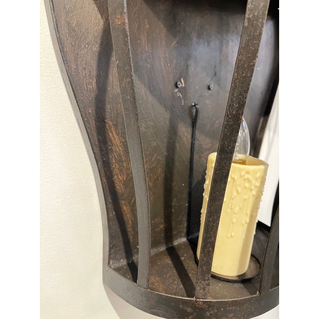 Antique Hand Forged Wrought Iron Sconces - a Pair For Sale In Houston - Image 6 of 9