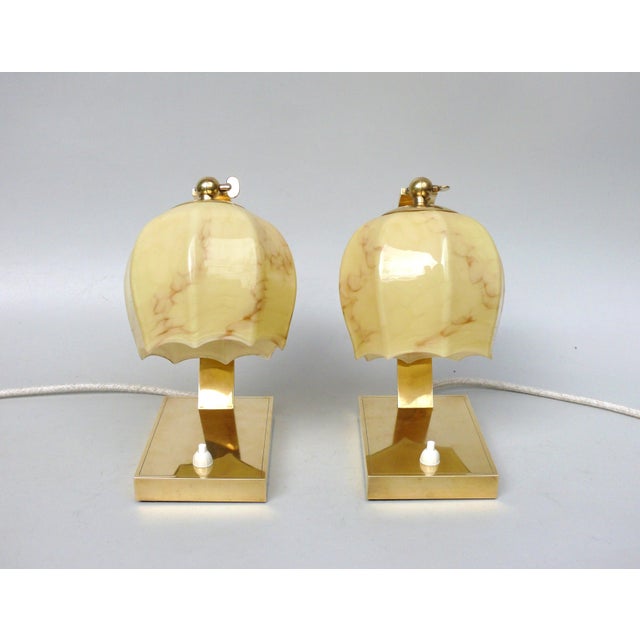 Bauhaus Vintage Bauhaus Bedside Lamps in Brass, 1920s, Set of 2 For Sale - Image 3 of 18