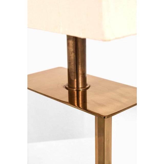 Metal Bergboms Table Lamps in Brass, Mirrored Glass and Silk Shades, 1970s, Set of 2 For Sale - Image 7 of 15