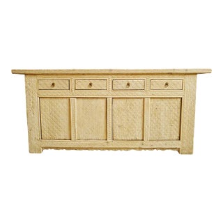 Vintage Bleached Carved Jilang Sideboard For Sale