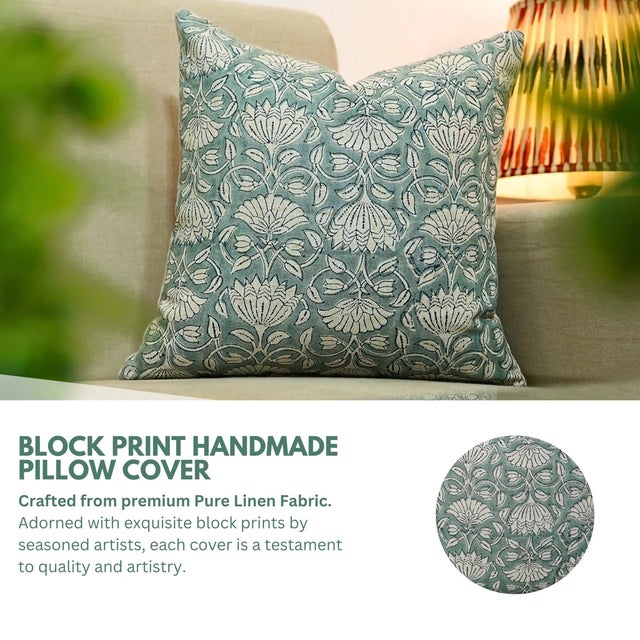 Introducing the "Ulta Kamal" block print handmade cushion cover — a beautiful blend of heritage and modern refinement....