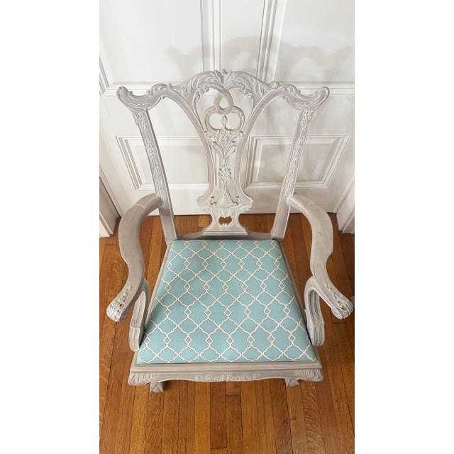 1990s 1990s Pair of Paramount Antiques Carved Chippendale Style Armchairs, New York Import For Sale - Image 5 of 12