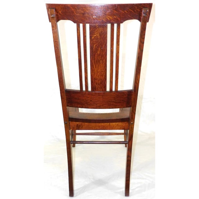 Antique Dunn & Salisbury Keene, Nh - Tiger Oak Dining/Side Chairs Pair ~ 1880s to Early 1900s Vintage For Sale - Image 13 of 17