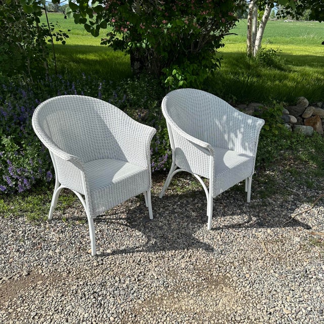 2000s Lloyd Flanders Heirloom Collection Wicker Chairs Set of 8 Chairish